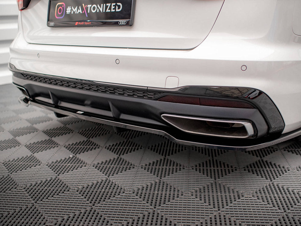 Audi - A4 S Line B9 Facelift: Maxton Central Rear Splitter (Vertical Bars)