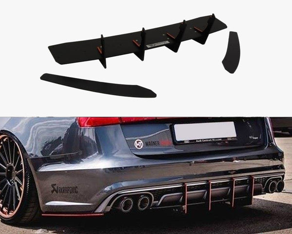 Audi - S6 C7 Facelift: Maxton Rear Diffuser; Rear Side Splitters