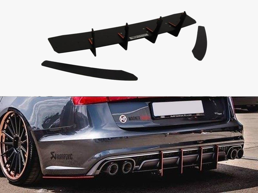 Audi - S6 C7 Facelift: Maxton Rear Diffuser; Rear Side Splitters