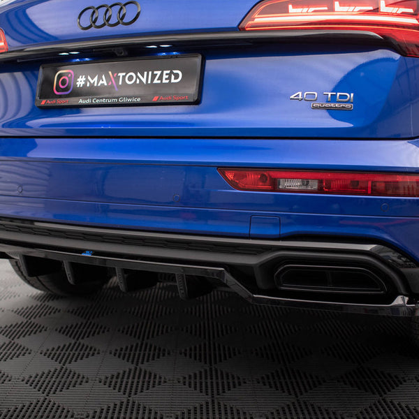 Audi - Q5 S Line SUV MK2 Facelift: Maxton Central Rear Splitter (Vertical Bars)