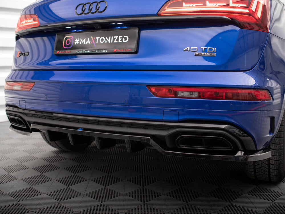 Audi - Q5 S Line SUV MK2 Facelift: Maxton Central Rear Splitter (Vertical Bars)