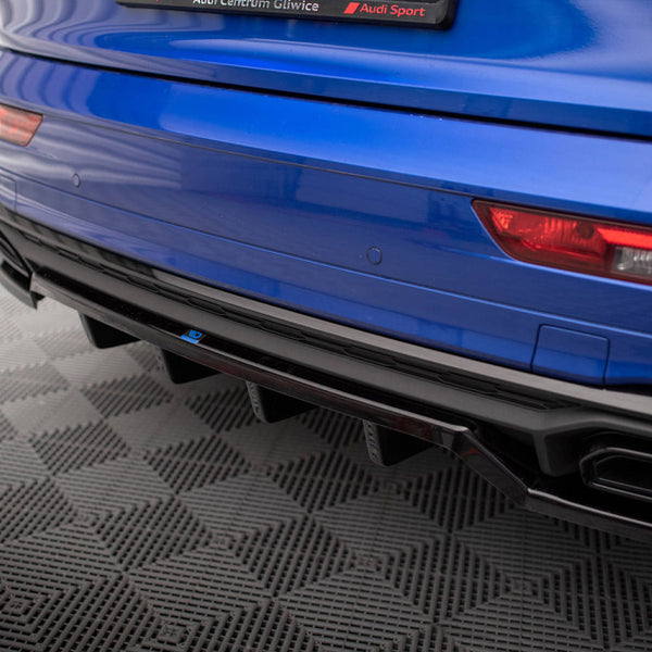 Audi - Q5 S Line SUV MK2 Facelift: Maxton Central Rear Splitter (Vertical Bars)