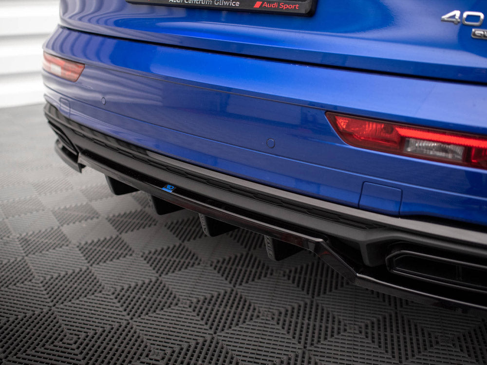 Audi - Q5 S Line SUV MK2 Facelift: Maxton Central Rear Splitter (Vertical Bars)