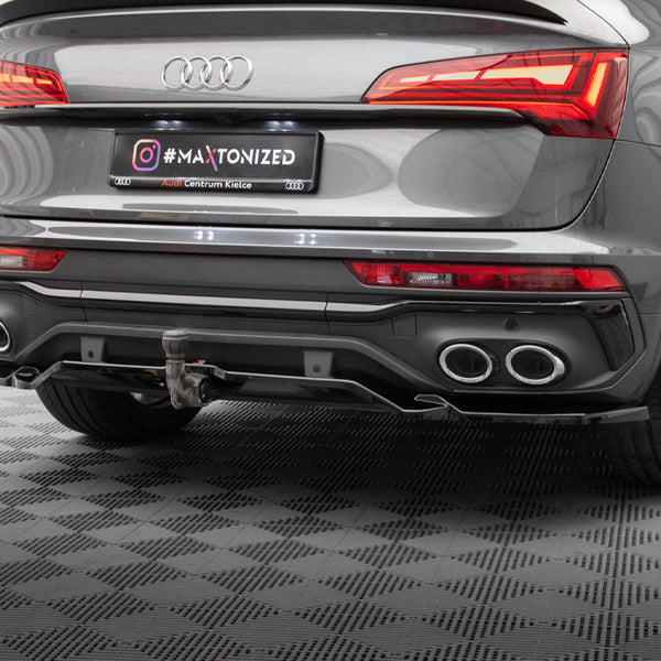 Audi - SQ5 / Q5 S Line Sportback MK2 Facelift: Maxton Rear Splitter (Vertical Bars)