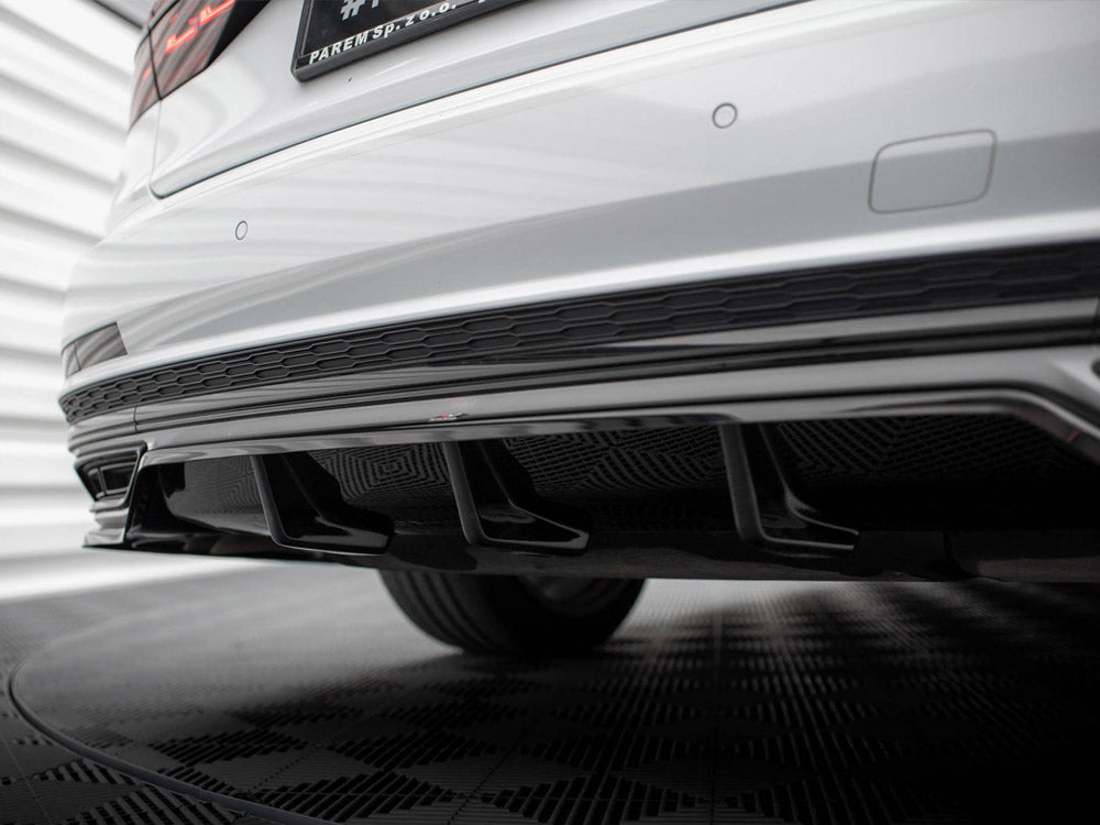Audi - A8 S Line D5: Maxton Central Rear Splitter (Vertical Bars)
