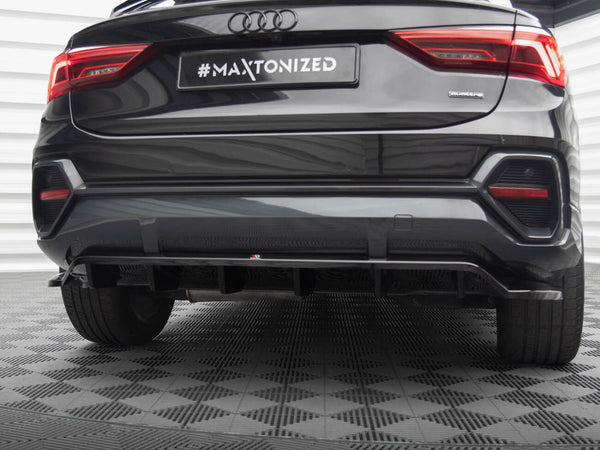 Audi - Q3 Sportback F3: Maxton Central Rear Splitter (Vertical Bars)