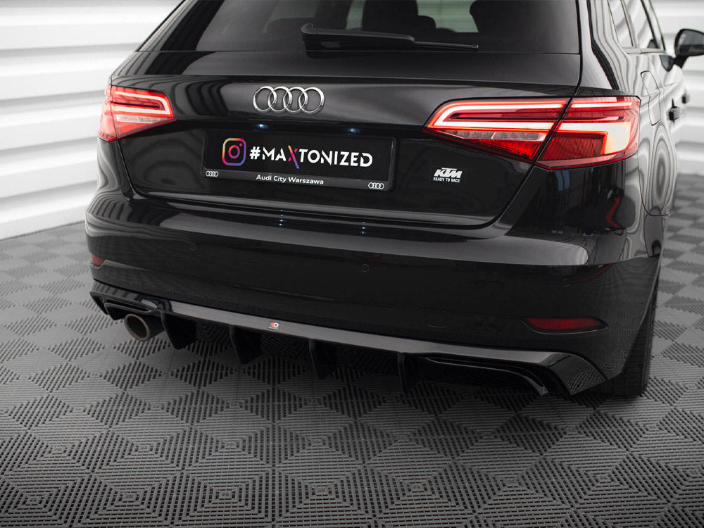 Audi - A3 Sportback 8V Facelift (Version with one exhaust tip on single side): Maxton Rear Diffuser