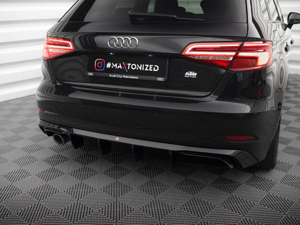Audi - A3 Sportback 8V Facelift (Version with one exhaust tip on single side): Maxton Rear Diffuser