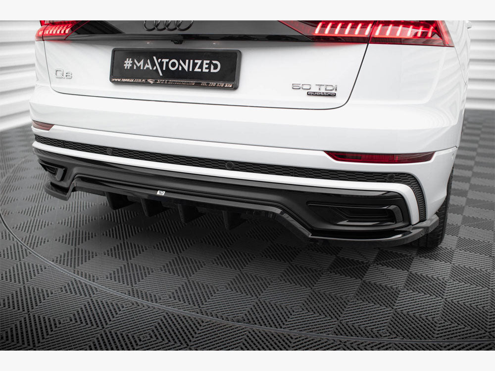 Audi - Q8 S Line MK1: Maxton Central Rear Splitter (Vertical Bars)