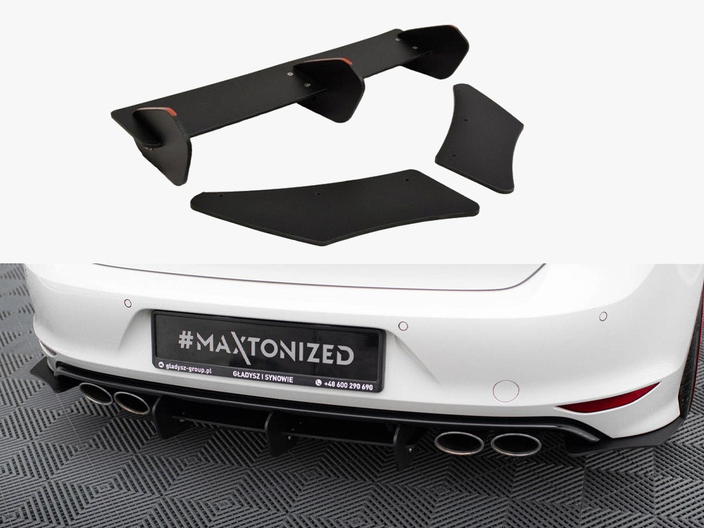 VW - Golf R MK7 Hatchback: Maxton Rear Diffuser; Rear Side Splitters