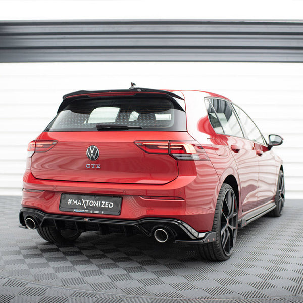 VW - Golf GTE / R Line MK8 / MK8 Facelift: Maxton Rear Diffuser + Exhaust Ends Imitation