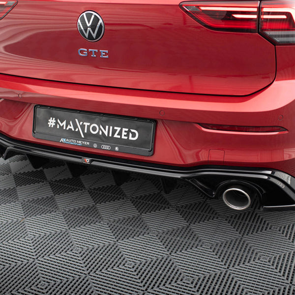 VW - Golf GTE / R Line MK8 / MK8 Facelift: Maxton Rear Diffuser + Exhaust Ends Imitation