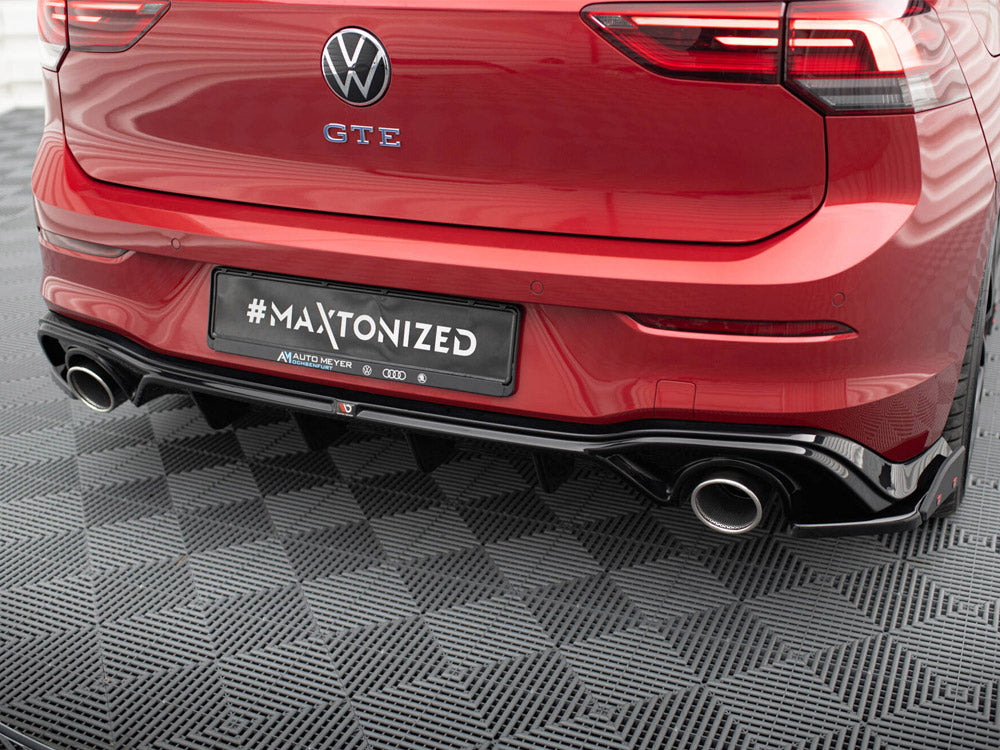 VW - Golf GTE / R Line MK8 / MK8 Facelift: Maxton Rear Diffuser + Exhaust Ends Imitation