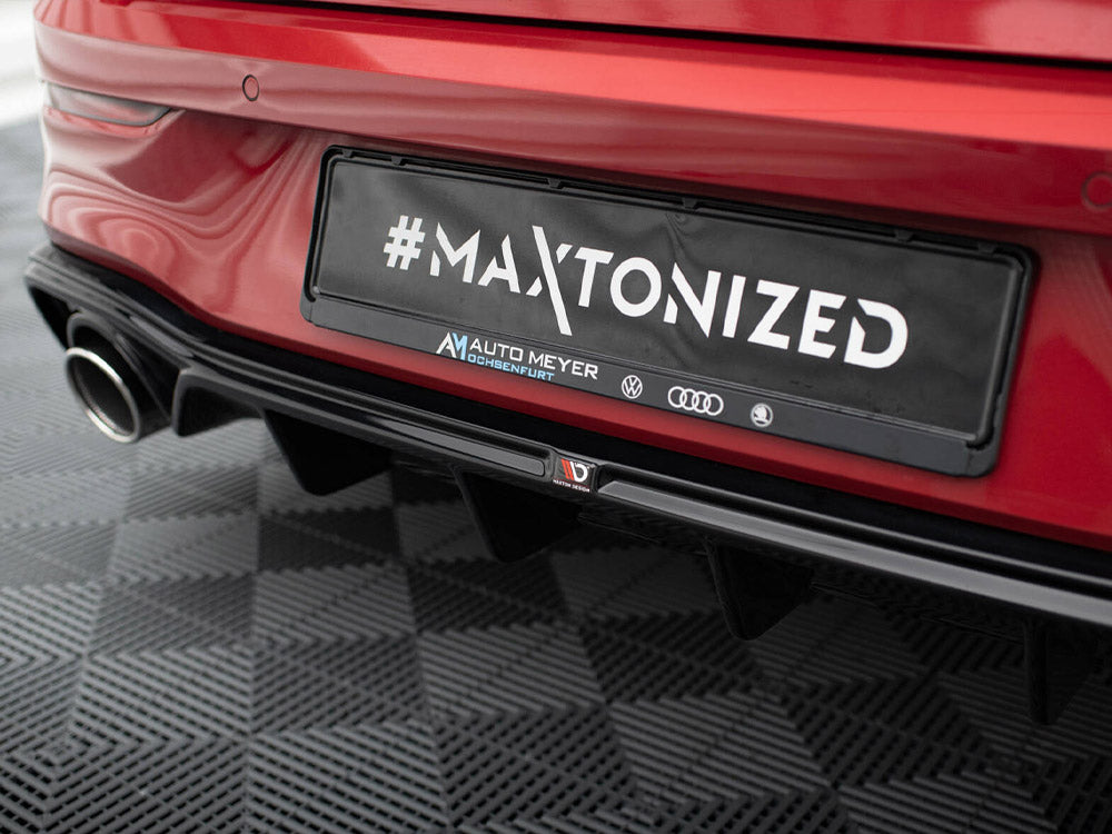 VW - Golf GTE / R Line MK8 / MK8 Facelift: Maxton Rear Diffuser + Exhaust Ends Imitation