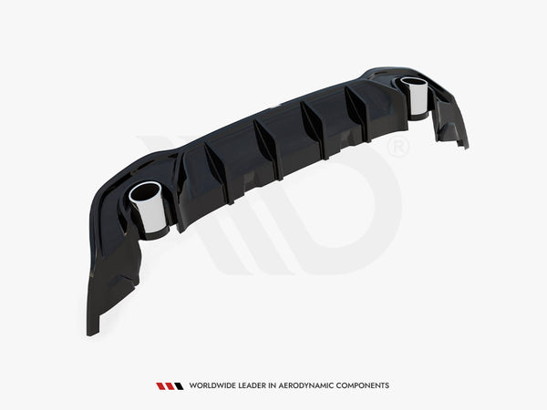 VW - Golf GTE / R Line MK8 / MK8 Facelift: Maxton Rear Diffuser + Exhaust Ends Imitation