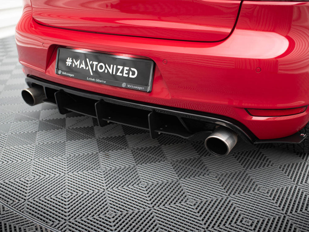 Mk6 Golf Rear Diffuser VW - Golf MK6 GTI / 35TH: Maxton Rear Diffuser & Rear Side Splitte ...