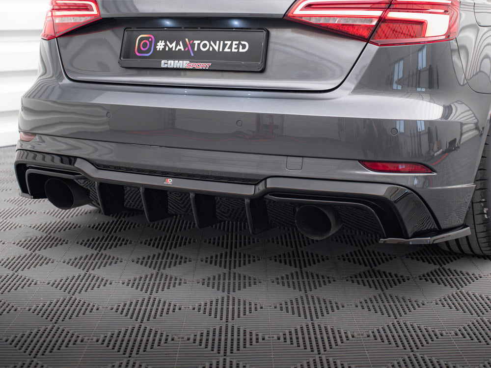 Audi - A3 S Line Sportback 8V Facelift (Version with single exhausts on both sides): Maxton Rear Diffuser
