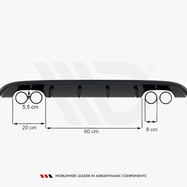 VW - Golf VI With 2 Exhaust HOLE: Maxton Rear Diffuser