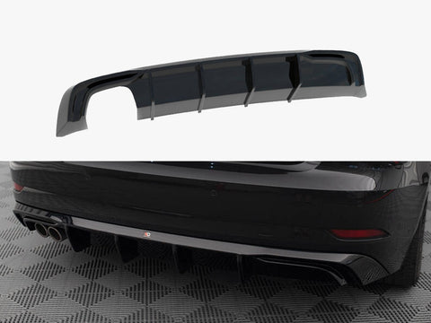 Audi - A3 Sportback 8V Facelift (Version with double exhaust tip): Maxton Rear Diffuser
