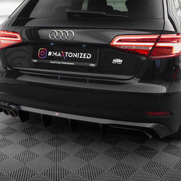 Audi - A3 Sportback 8V Facelift (Version with double exhaust tip): Maxton Rear Diffuser