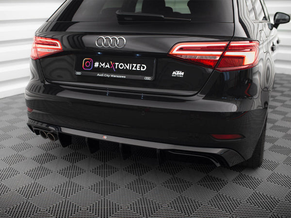 Audi - A3 Sportback 8V Facelift (Version with double exhaust tip): Maxton Rear Diffuser