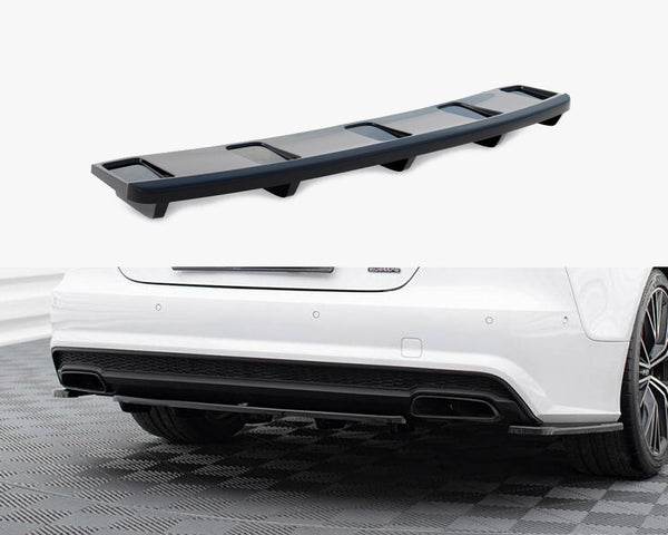 Audi - A7 S Line Facelift: Maxton Central Rear Splitter (Vertical Bars)