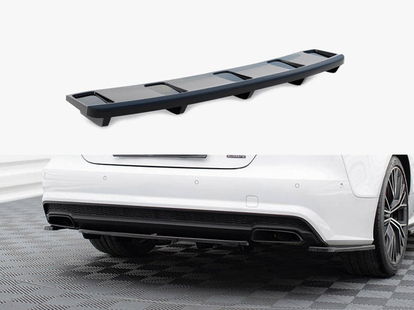 Audi - A7 S Line Facelift: Maxton Central Rear Splitter (Vertical Bars)