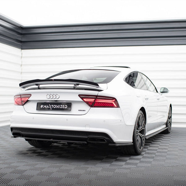 Audi - A7 S Line Facelift: Maxton Central Rear Splitter (Vertical Bars)