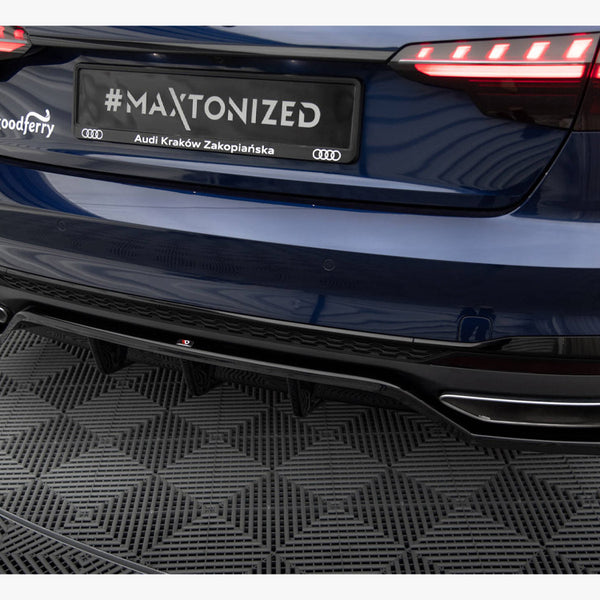 Audi - A4 S Line B9 Facelift: Maxton Rear Splitter (Vertical Bars) V2