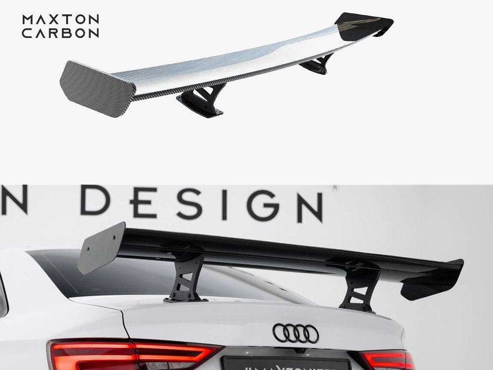 Audi - A3 / A3 S Line / S3 / RS3 Sedan 8V / 8V Facelift: Maxton Carbon Spoiler With Internal Brackets Uprights