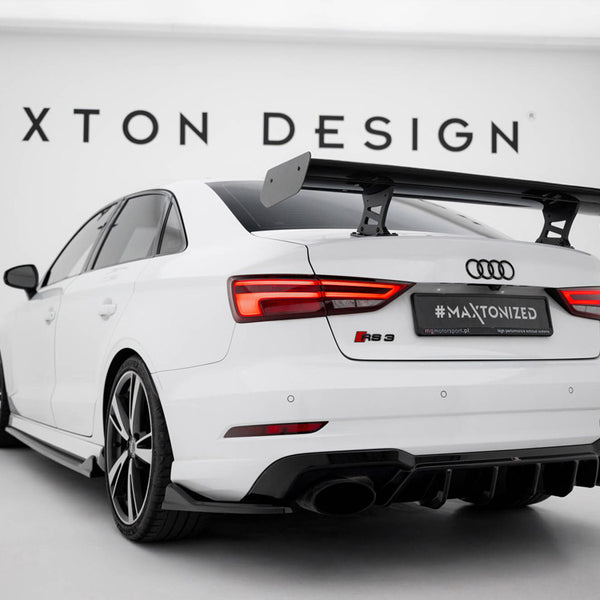 Audi - A3 / A3 S Line / S3 / RS3 Sedan 8V / 8V Facelift: Maxton Carbon Spoiler With Internal Brackets Uprights