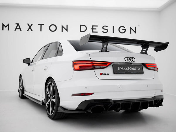 Audi - A3 / A3 S Line / S3 / RS3 Sedan 8V / 8V Facelift: Maxton Carbon Spoiler With Internal Brackets Uprights