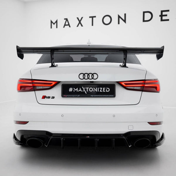 Audi - A3 / A3 S Line / S3 / RS3 Sedan 8V / 8V Facelift: Maxton Carbon Spoiler With Internal Brackets Uprights