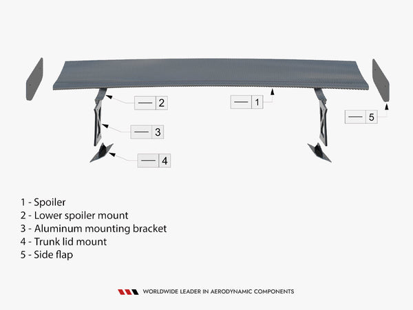 Audi - A3 / A3 S Line / S3 / RS3 Sedan 8V / 8V Facelift: Maxton Carbon Spoiler With Internal Brackets Uprights
