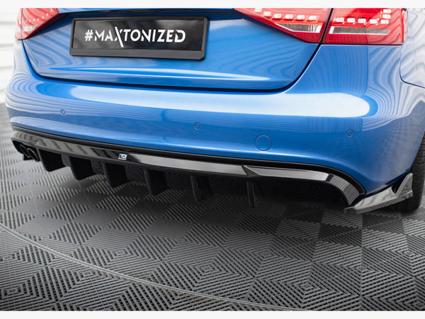 Audi - A4 S Line Sedan / Avant B8 (Version with dual exhaust tips on one side): Maxton Rear Diffuser