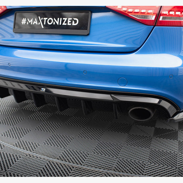 Audi - A4 S Line Sedan / Avant B8 (Version with single exhaust tips on both sides): Maxton Rear Diffuser