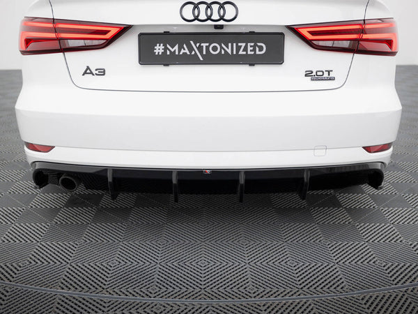 Audi - A3 Sedan 8V Facelift (Version with single exhaust tips on one side): Maxton Rear Diffuser