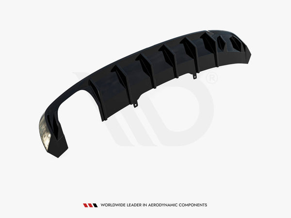 Audi - A4 S Line B9 (Version with dual exhaust tips on one side): Maxton Rear Diffuser V1