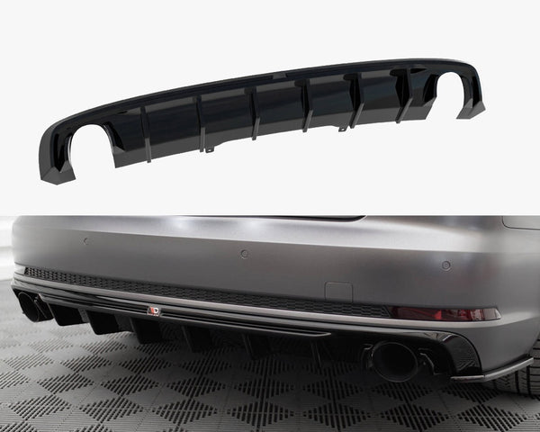 Audi - A4 S Line B9 (Version with single exhaust tips on both sides): Maxton Rear Diffuser V1