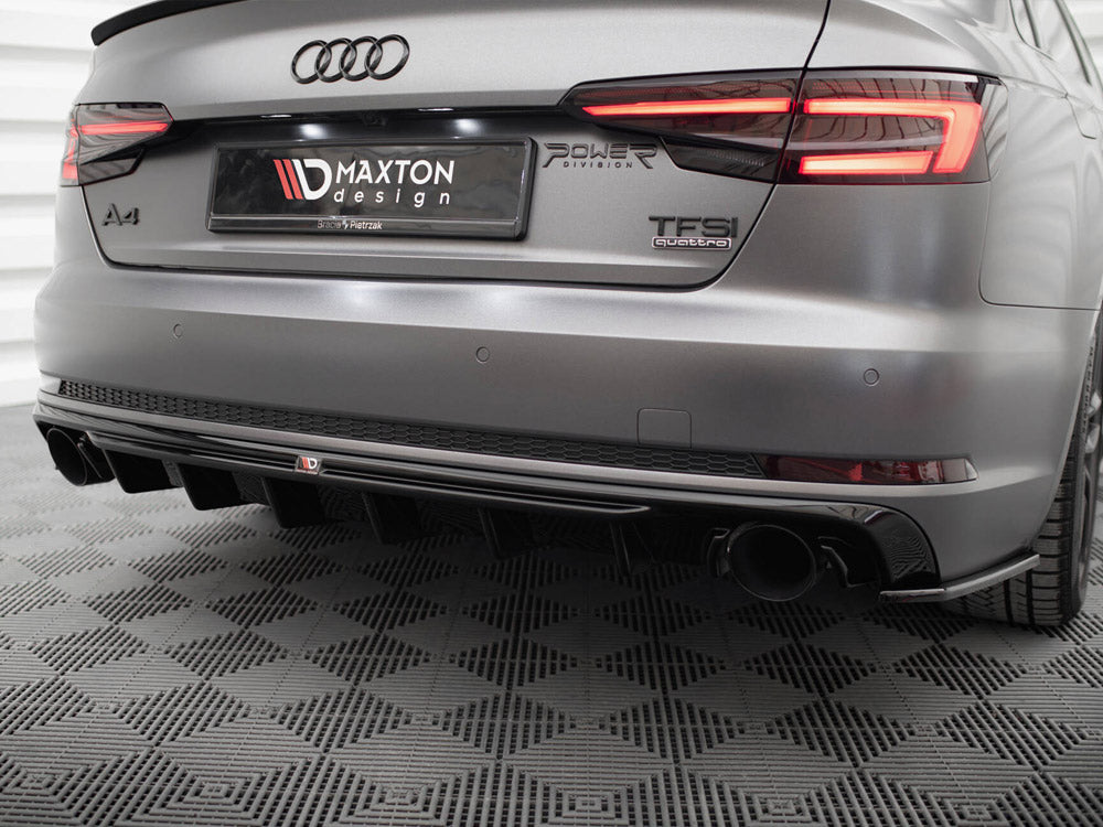 Audi - A4 S Line B9 (Version with single exhaust tips on both sides): Maxton Rear Diffuser V1
