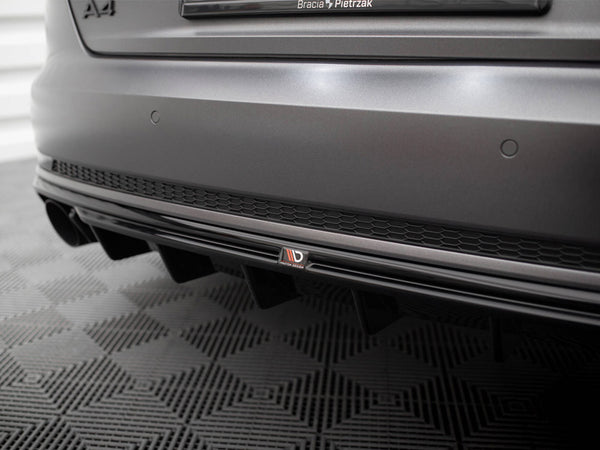 Audi - A4 S Line B9 (Version with single exhaust tips on both sides): Maxton Rear Diffuser V1