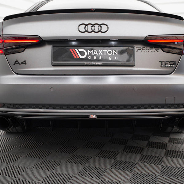 Audi - A4 S Line B9 (Version with single exhaust tips on both sides): Maxton Rear Diffuser V1