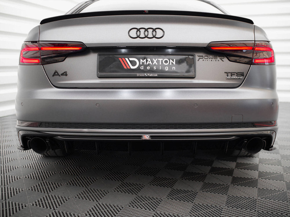 Audi - A4 S Line B9 (Version with single exhaust tips on both sides): Maxton Rear Diffuser V1