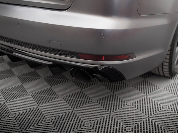 Audi - A4 S Line B9 (Version with single exhaust tips on both sides): Maxton Rear Diffuser V1