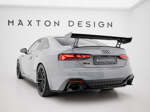 Audi - A5 / A5 S Line / S5 / RS5 Coupe F5 / F5 Facelift: Maxton Carbon Spoiler With External Brackets Uprights V2
