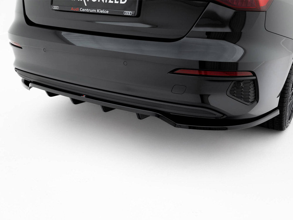 Audi - A3 Sedan 8Y: Maxton Rear Splitter (Vertical Bars)