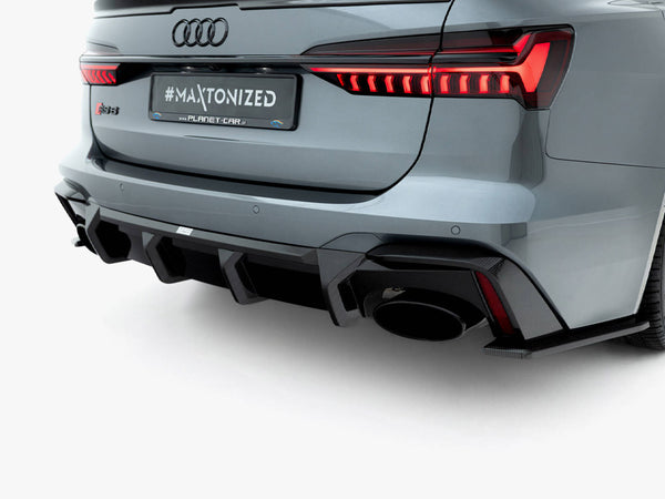 Audi - RS6 C8 (version without towbar): Maxton Pre-preg Carbon Fibre Rear Diffuser