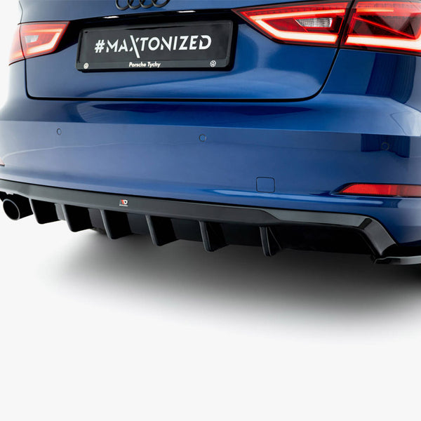 Audi - A3 Sedan 8V (Version with single exhaust tips on one side): Maxton Rear Diffuser