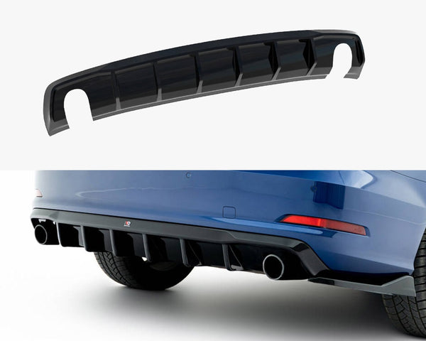 Audi - A3 Sedan 8V (Version with single exhaust tips on both sides): Maxton Rear Diffuser