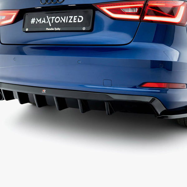 Audi - A3 Sedan 8V (Version with dual exhaust tips on one side): Maxton Rear Diffuser